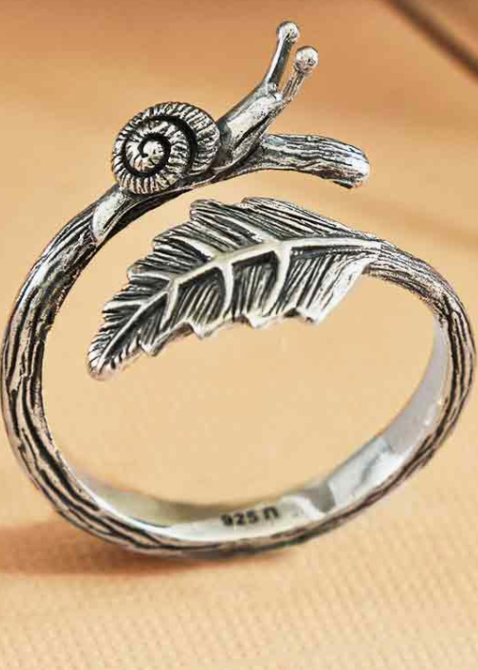 Nina Designs Nd Sterling silver Adjustable snail and leaf ring