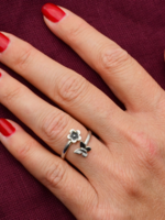 Nina Designs Nd Sterling Silver adjustable Ring butterfly & flower