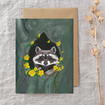 My Muses Card Shop My Muses Card Shop bright faces Raccoon & Carolina Jessamine Greeting Cards