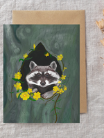 My Muses Card Shop My Muses Card Shop bright faces Raccoon & Carolina Jessamine Greeting Cards