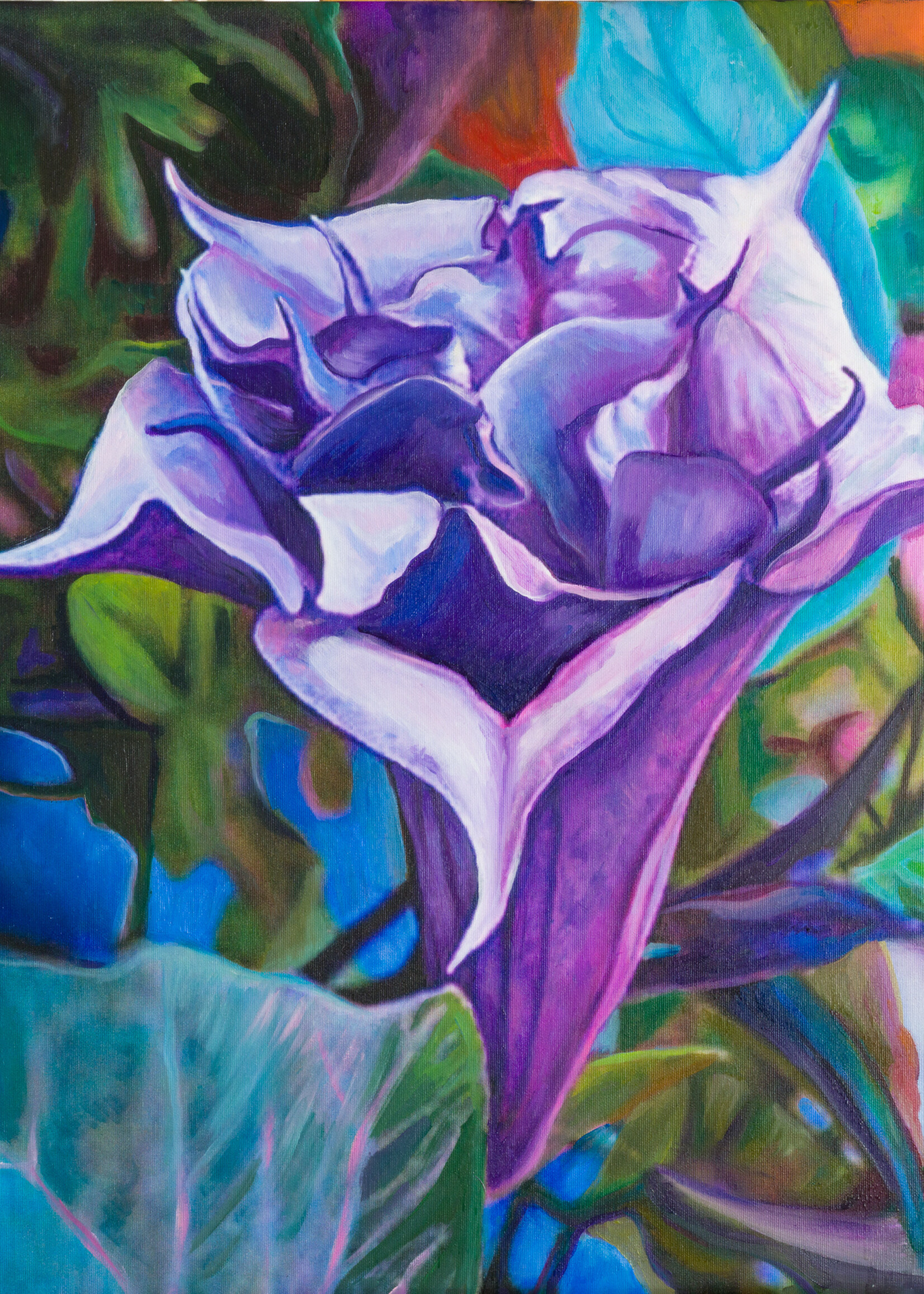Heather Rockwell Angel Trumpet Flower 24x24 Signed Limited Edition Print by Heather Rockwell Muse Gallery