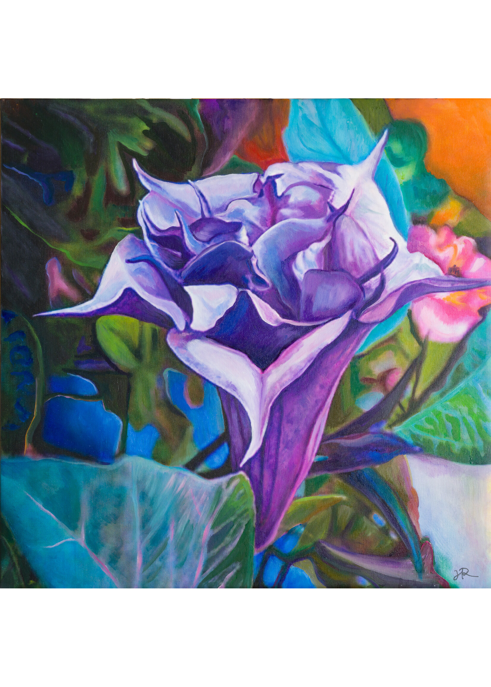 Heather Rockwell Angel Trumpet Flower 24x24 Signed Limited Edition Print by Heather Rockwell Muse Gallery