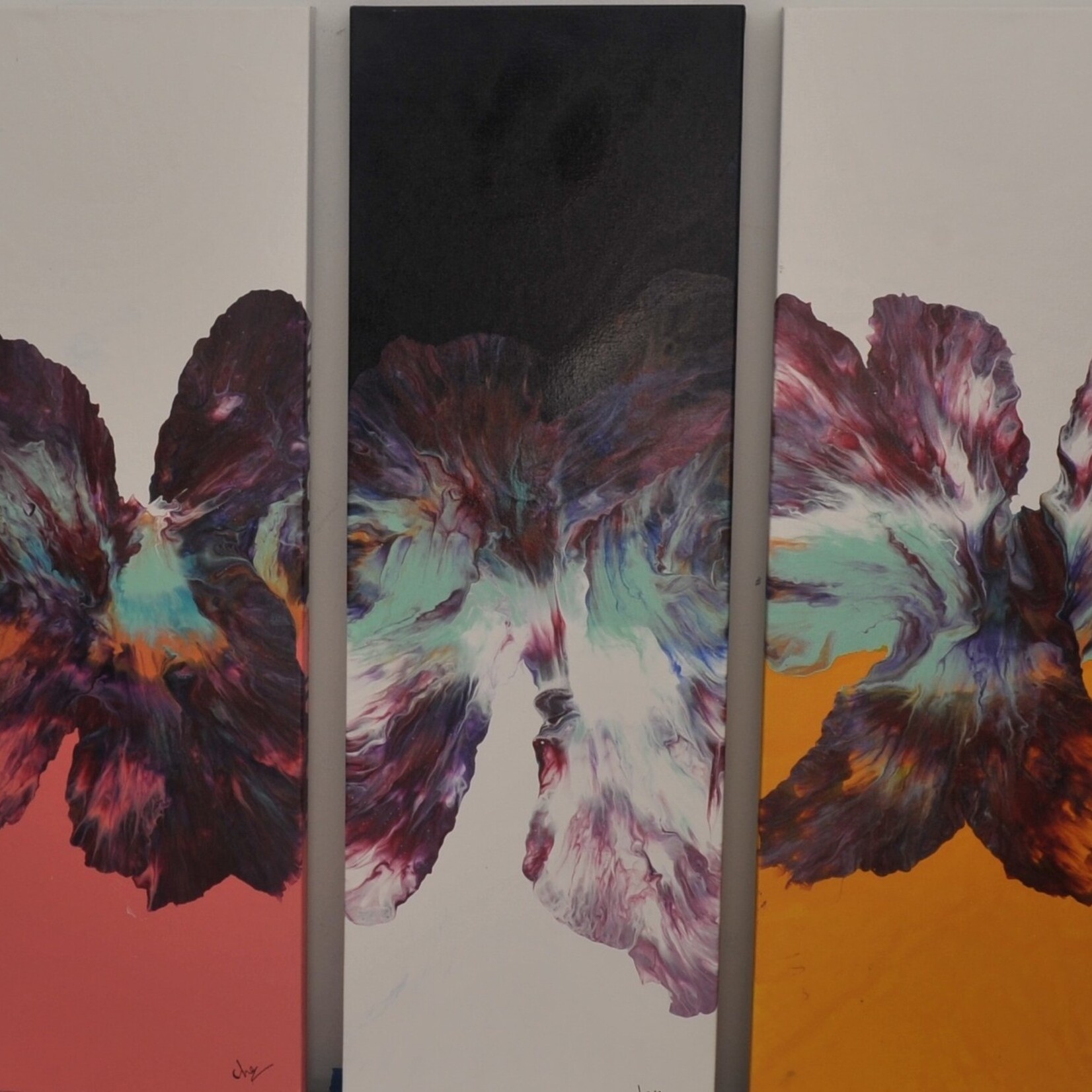 Cheas Art Between Kisses Cheas Art 12x36 Muse Gallery (triptych)