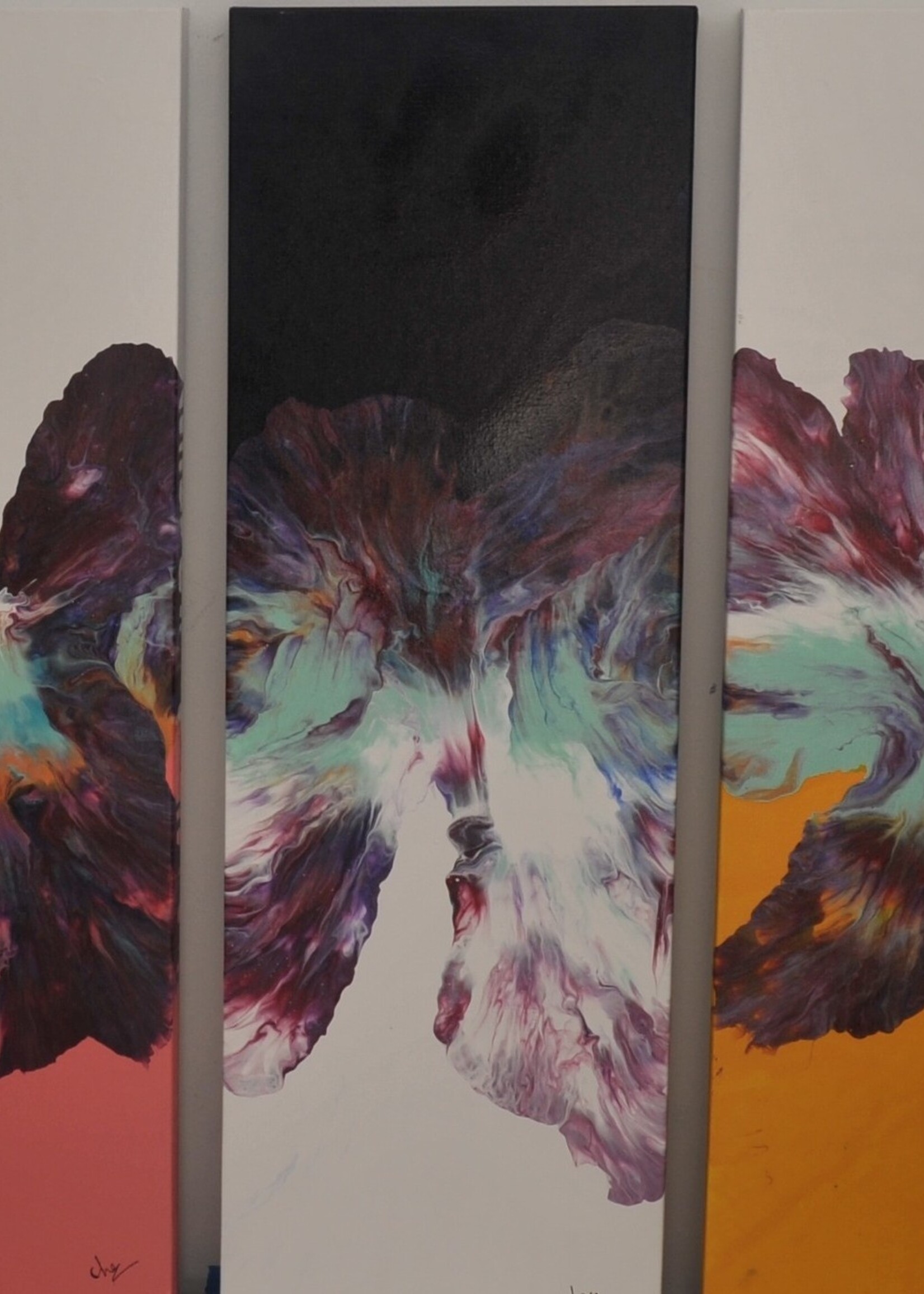 Cheas Art Between Kisses Cheas Art 12x36 Muse Gallery (triptych)