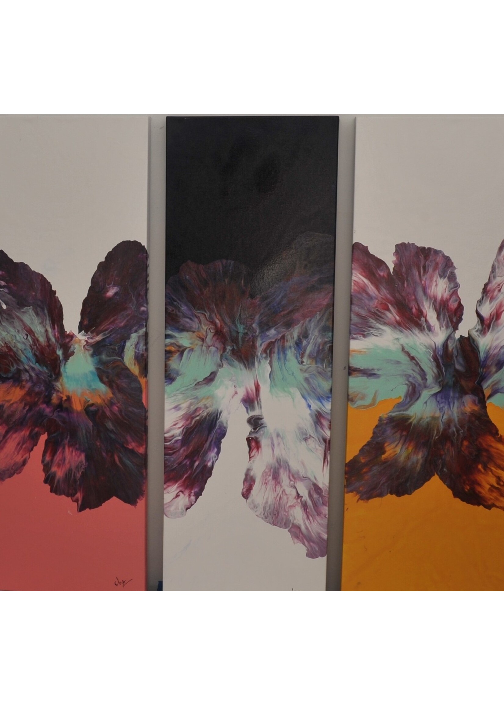 Cheas Art Between Kisses Cheas Art 12x36 Muse Gallery (triptych)