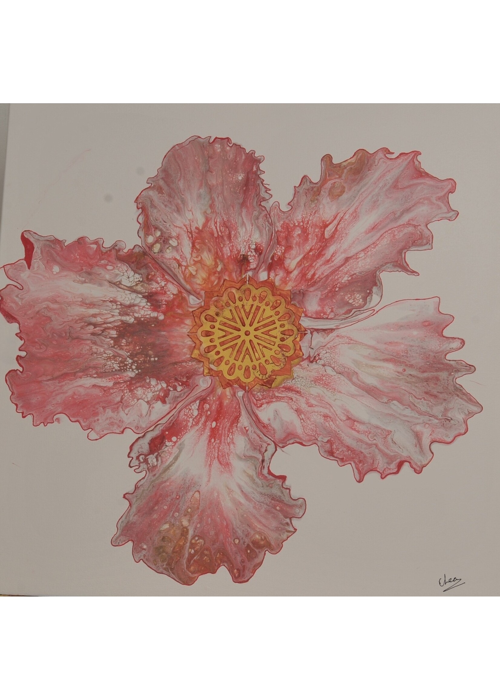 Cheas Art Crimson Blossom Cheas Art 24x24 Muse Gallery