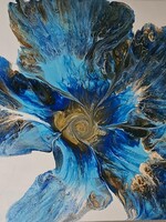 Cheas Art Blue Botannical Cheas Art 20x20 Muse Gallery
