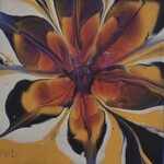 Cheas Art Golden Flower Cheas Art 12x12 Muse Gallery
