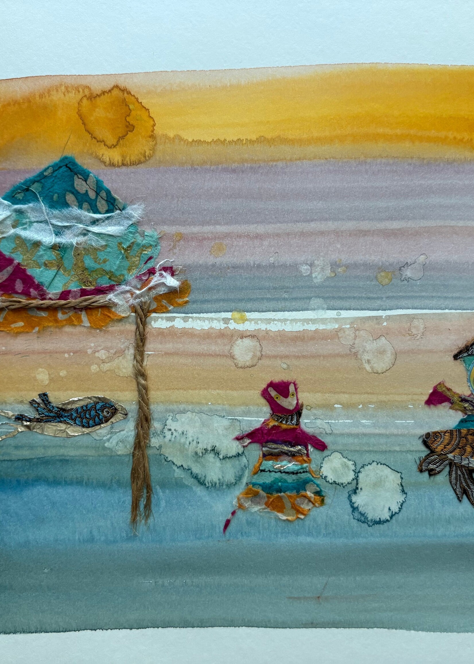 Rachel Mills Fish Dancers Collage 11 x 14 Muse Gallery