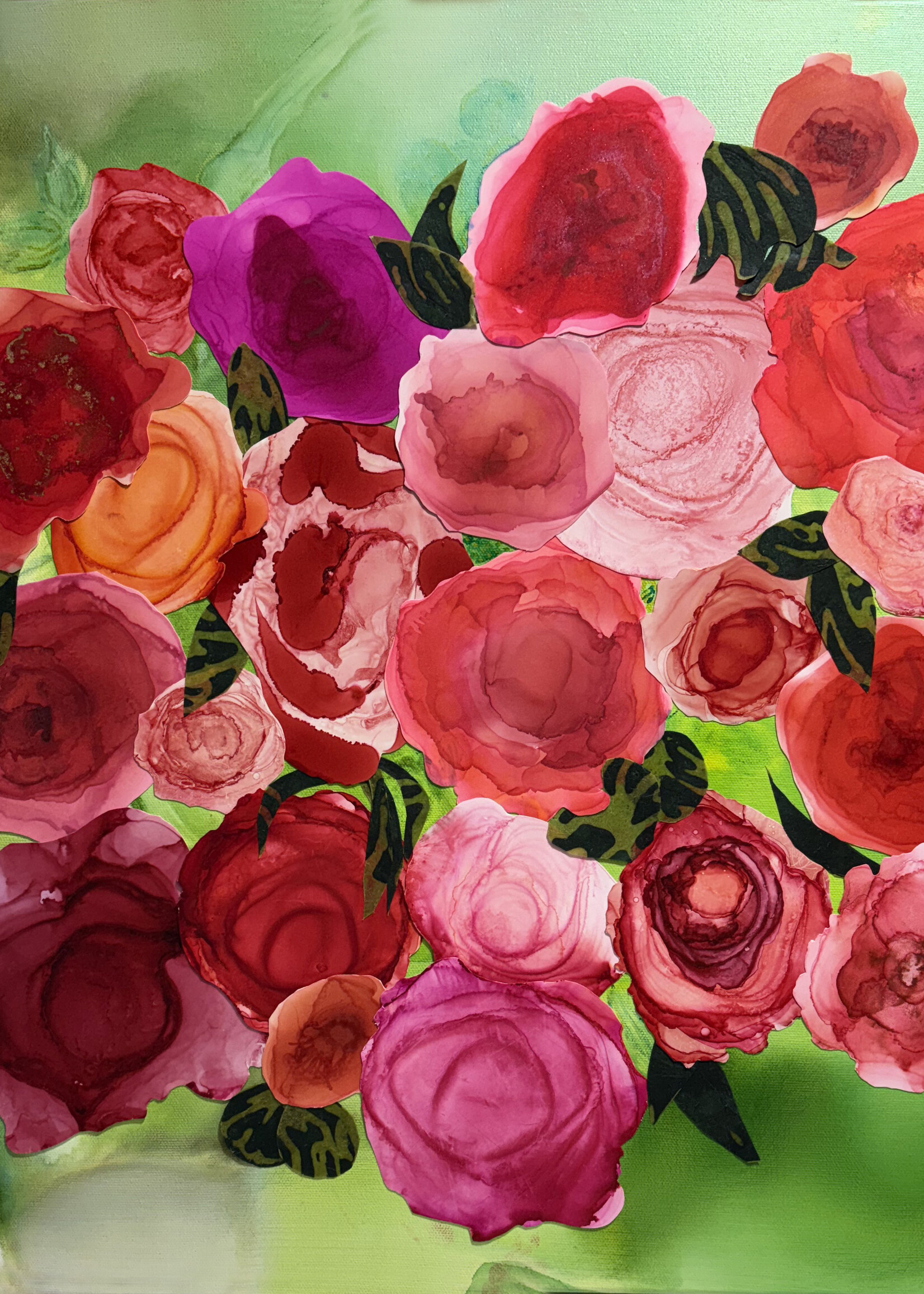 Holly Burnham My Neighbor's Roses 20 x 20 Muse Gallery