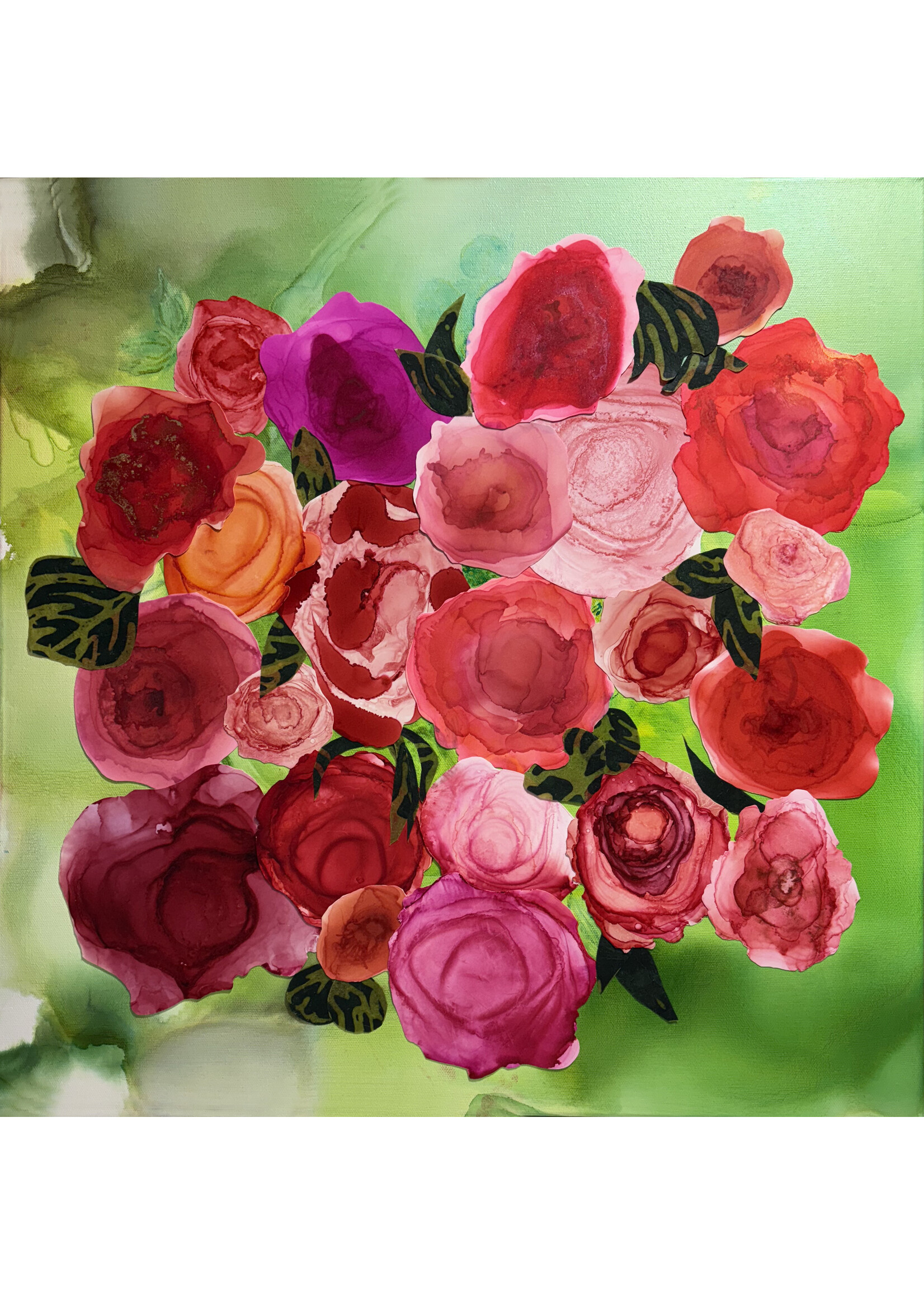 Holly Burnham My Neighbor's Roses 20 x 20 Muse Gallery