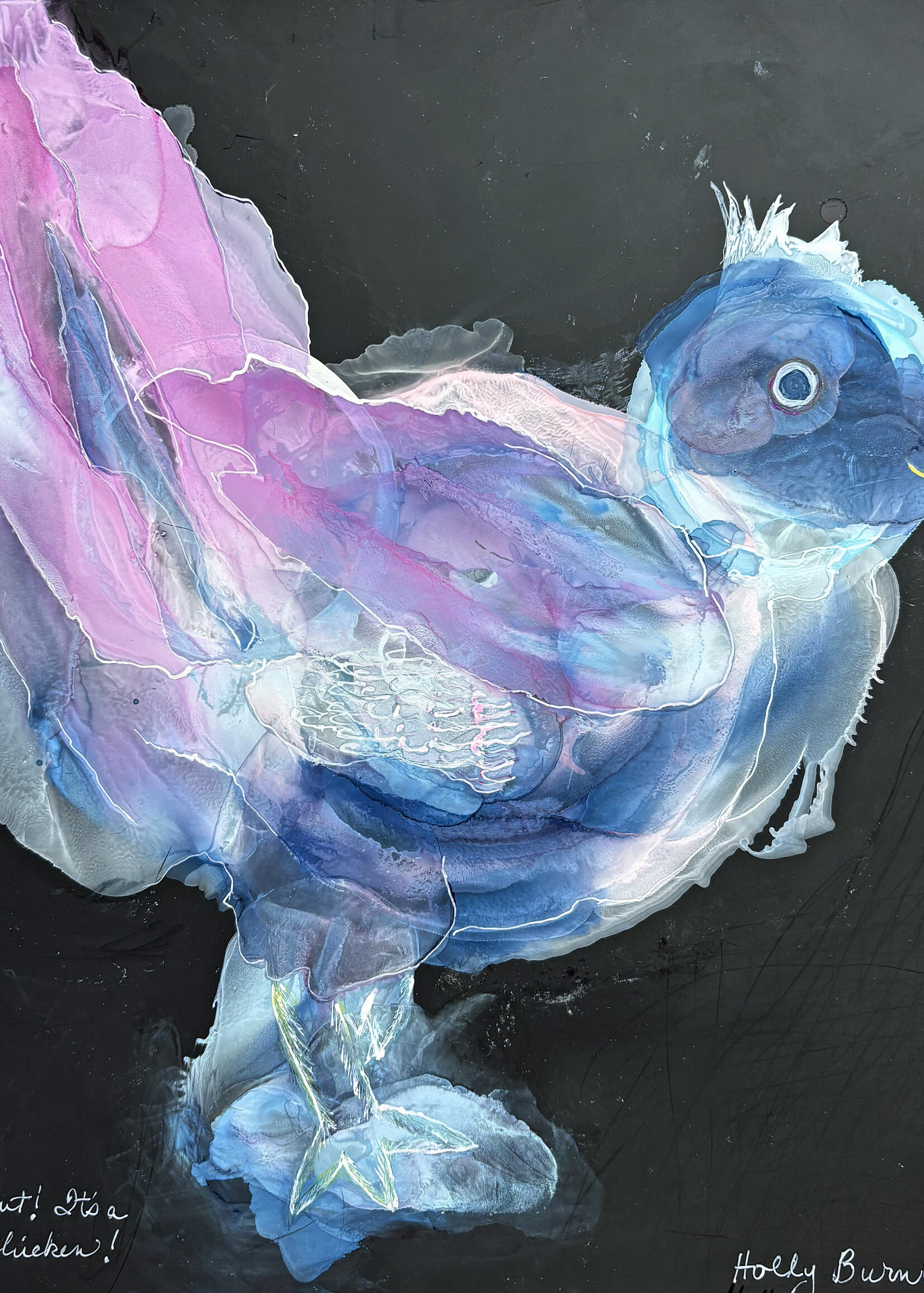 Holly Burnham Look Out! It's a Neon Chicken! 12 x 12 Muse Gallery