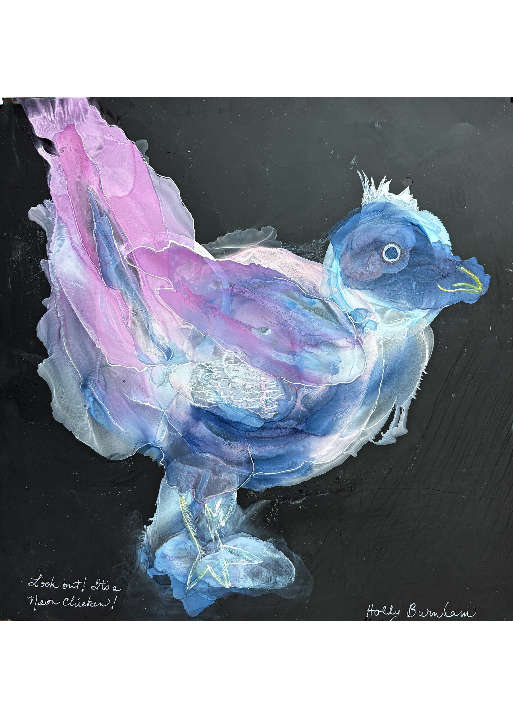 Holly Burnham Look Out! It's a Neon Chicken! 12 x 12 Muse Gallery