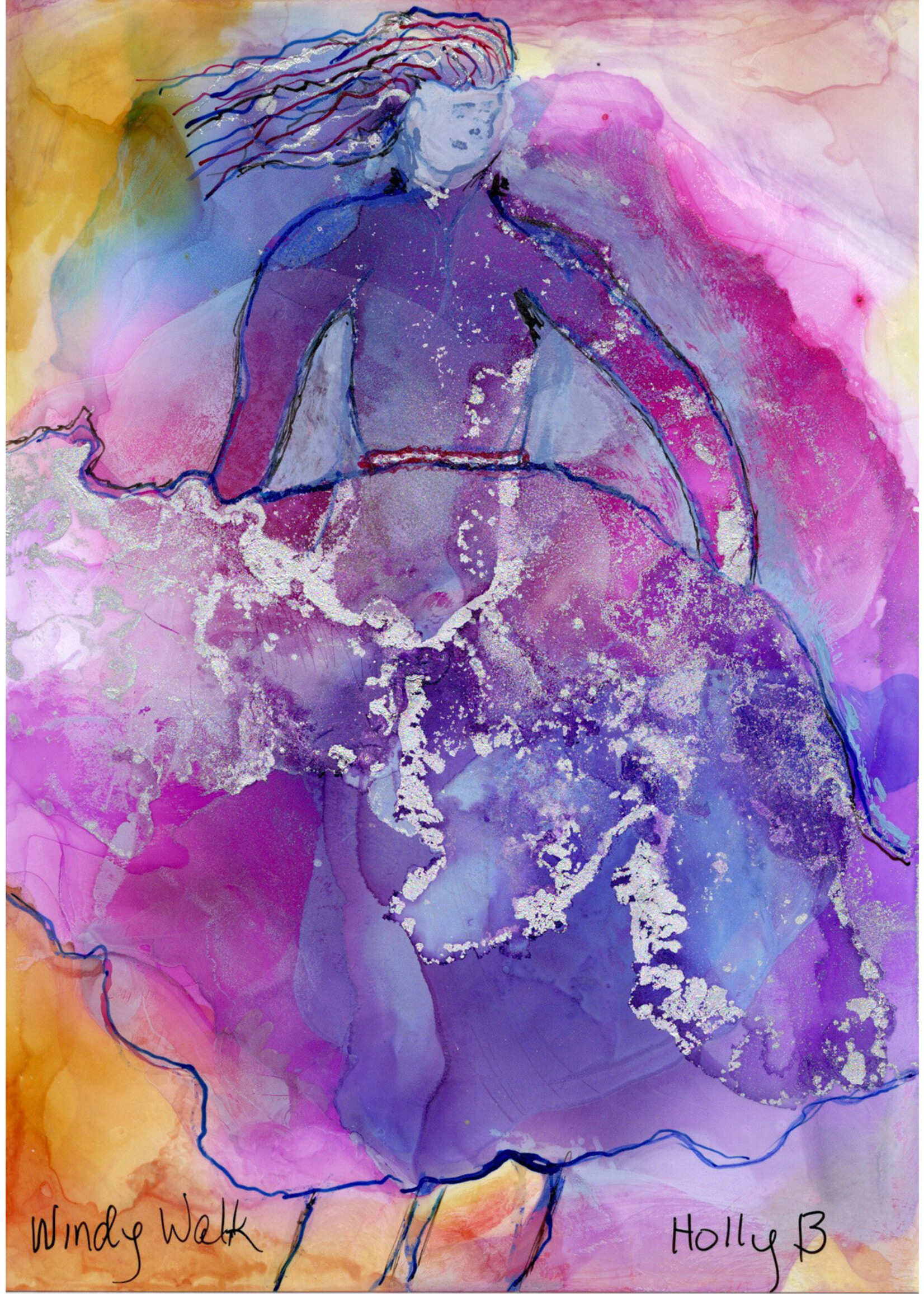 Holly Burnham Windy Walk 5 x 7 Muse Gallery