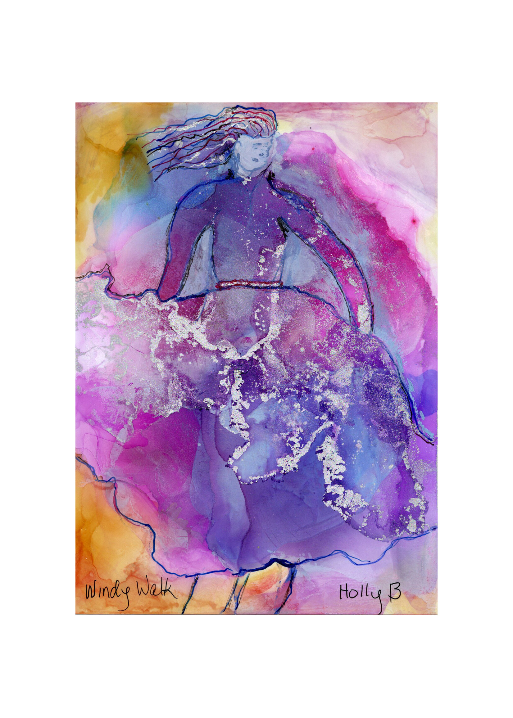 Holly Burnham Windy Walk 5 x 7 Muse Gallery