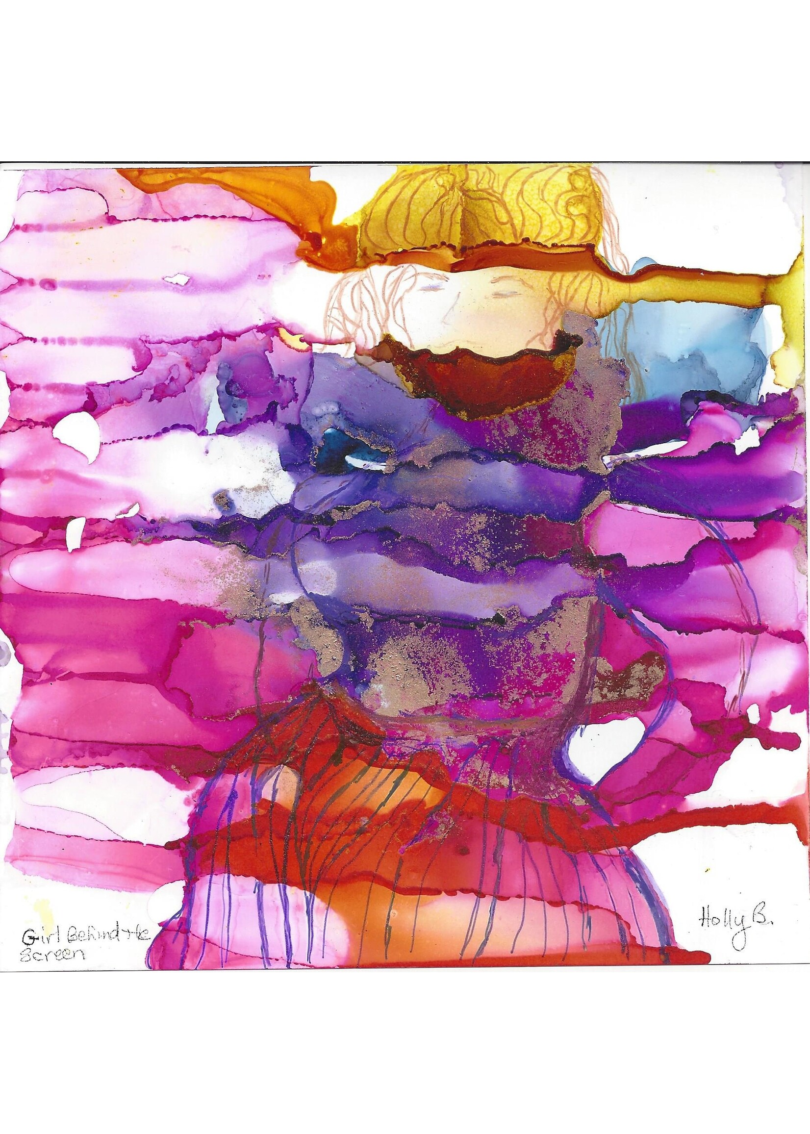 Holly Burnham Girl Behind the Screen 6 x 6 Muse Gallery