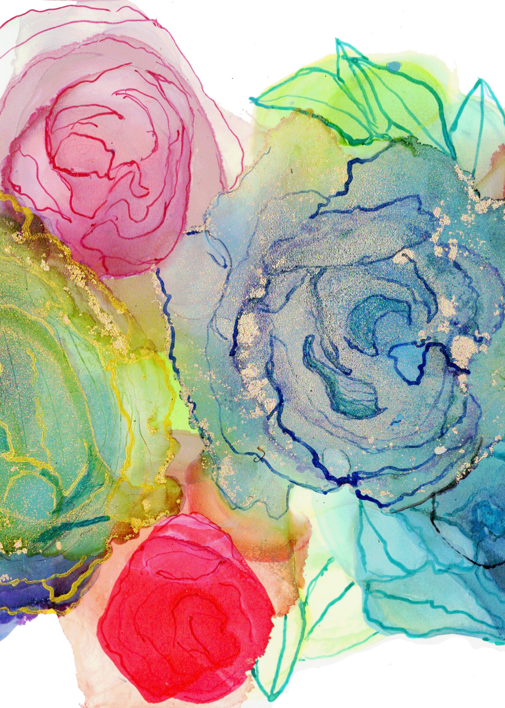 Holly Burnham Rainbow Roses 7 x 5 Muse Gallery