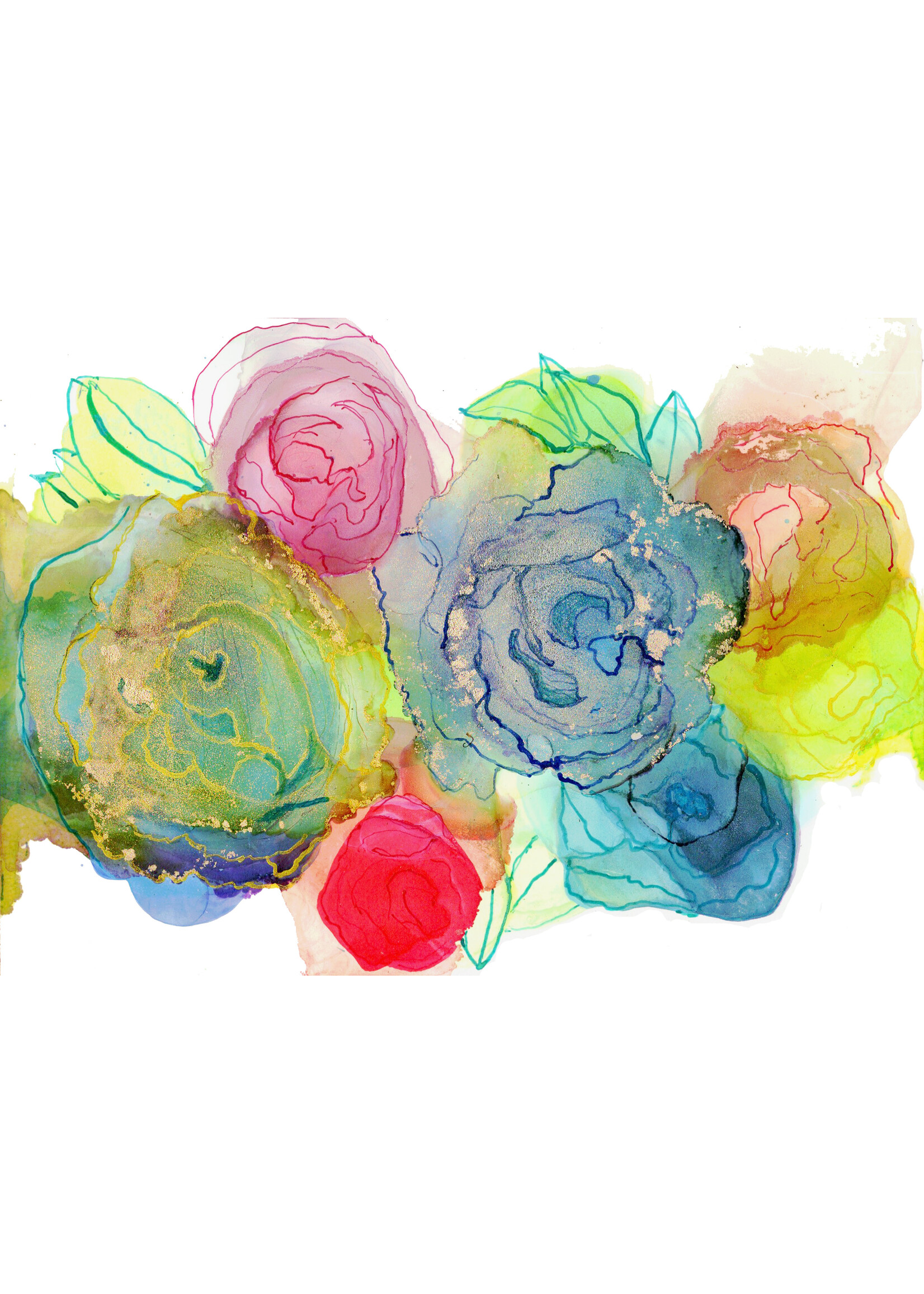 Holly Burnham Rainbow Roses 7 x 5 Muse Gallery