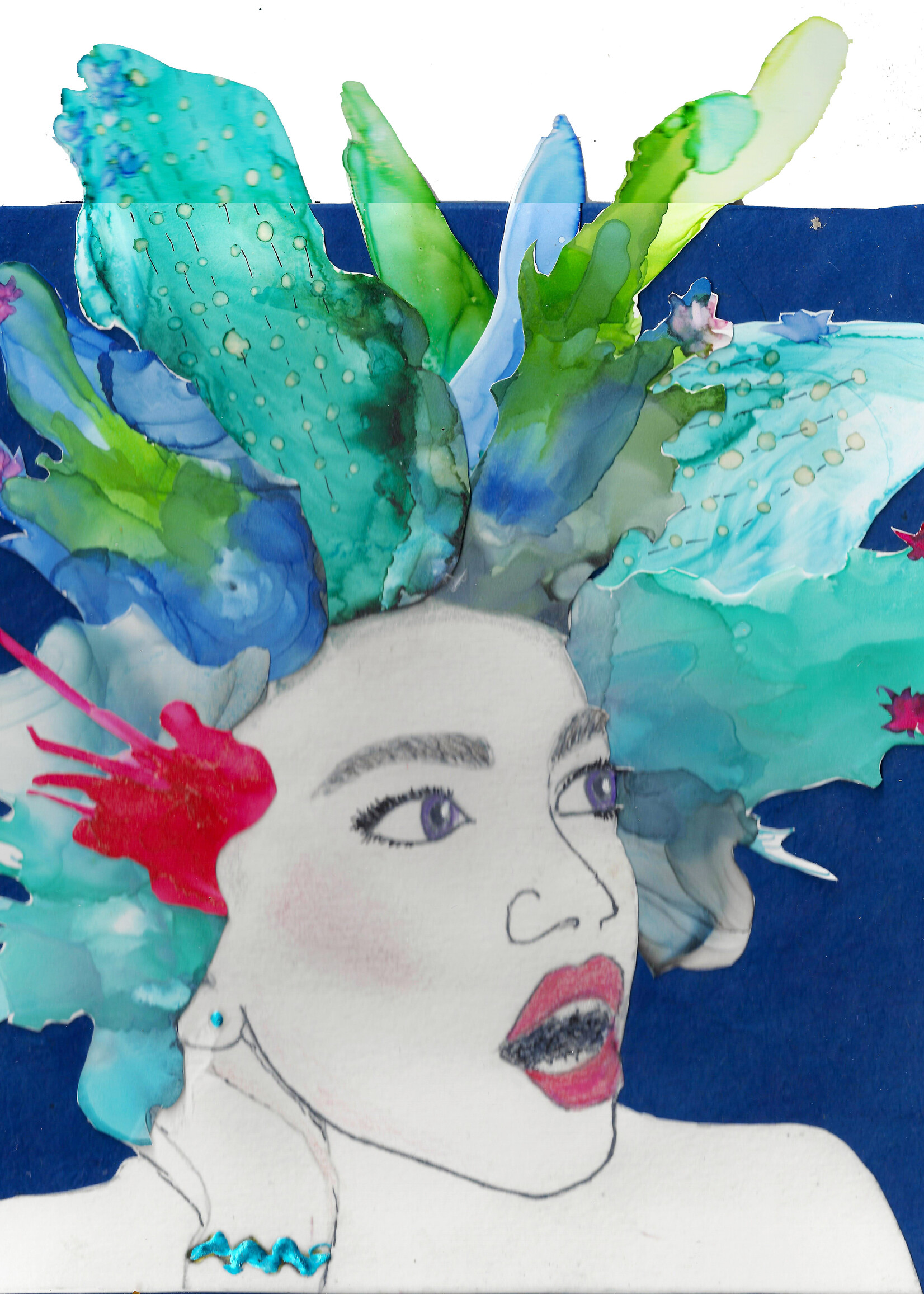 Holly Burnham Meme Girl I - Succulent Hair 10.5 x 10.5 Muse Gallery