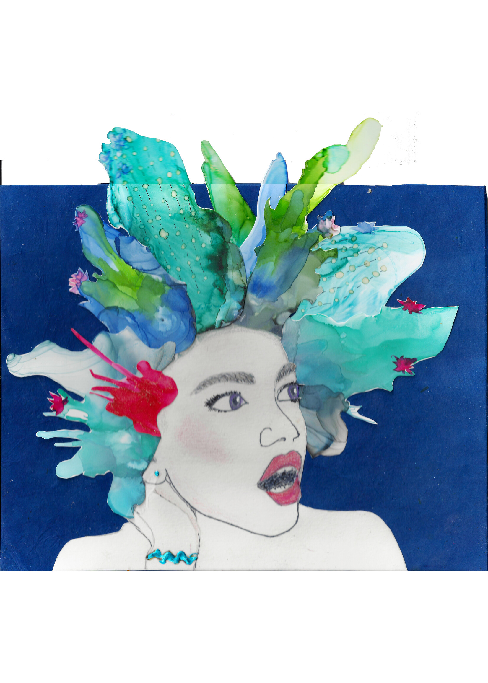 Holly Burnham Meme Girl I - Succulent Hair 10.5 x 10.5 Muse Gallery