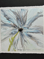 Holly Burnham Blue Lily Flower 7.5 x 7.5 Muse Gallery