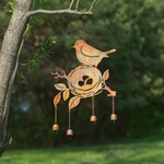 Ancient Graffiti Flamed Bird On Nest Wind Chime
