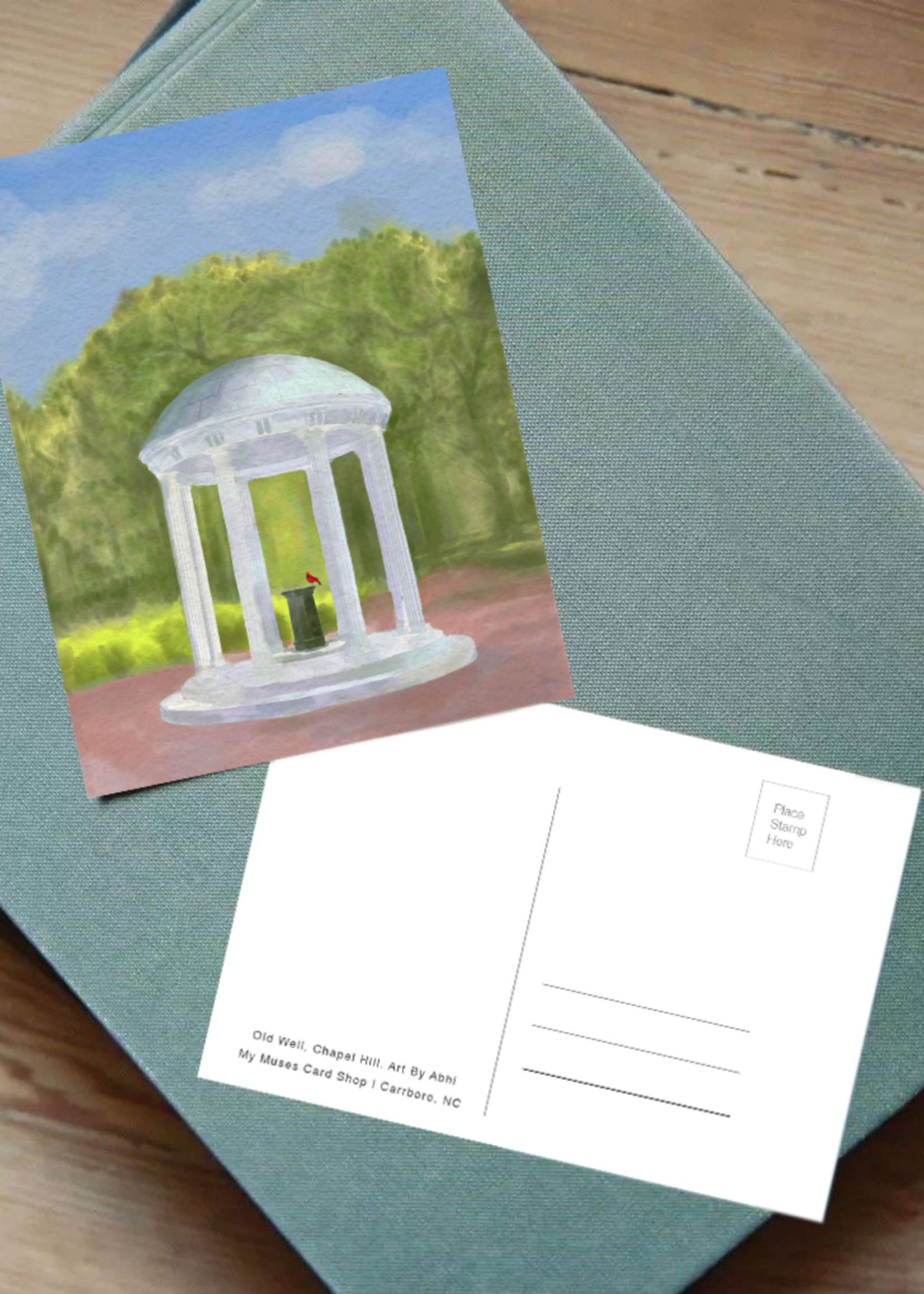 My Muses Card Shop My Muses Card Shop Chapel Hill Old Well postcard by Abhi