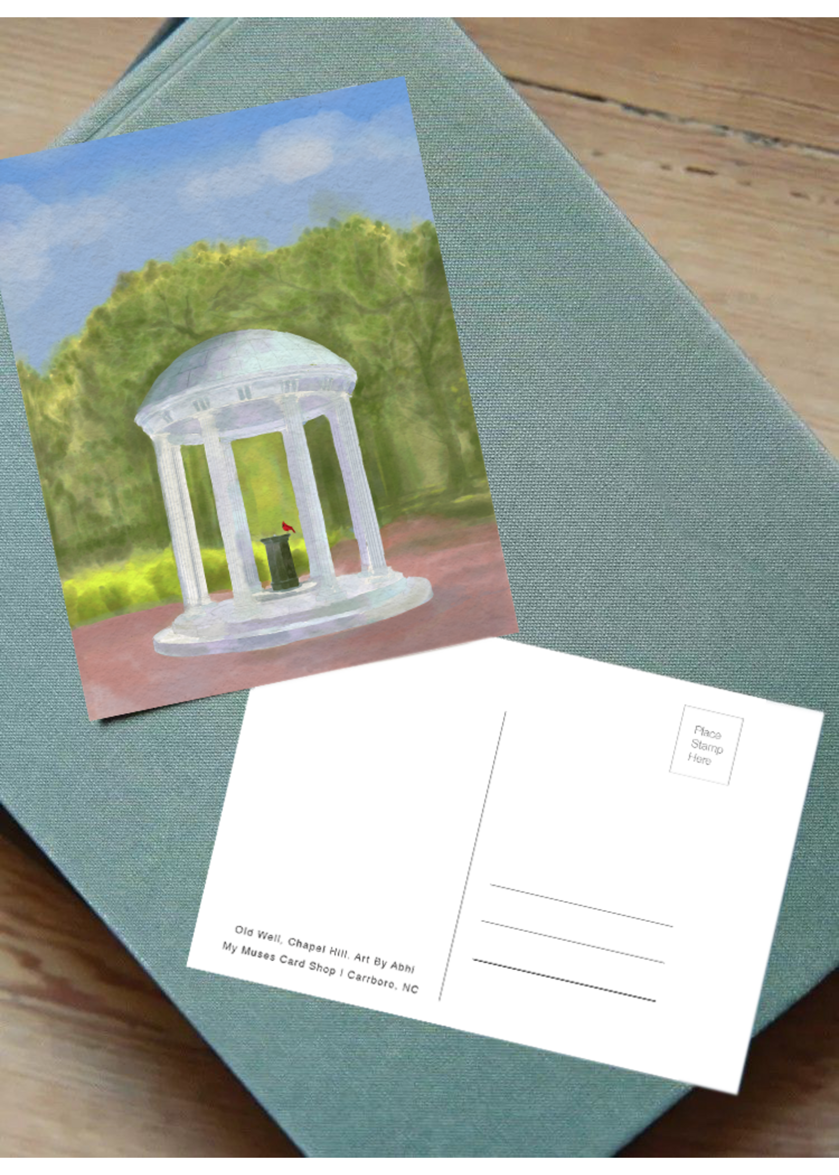 My Muses Card Shop My Muses Card Shop Chapel Hill Old Well postcard by Abhi