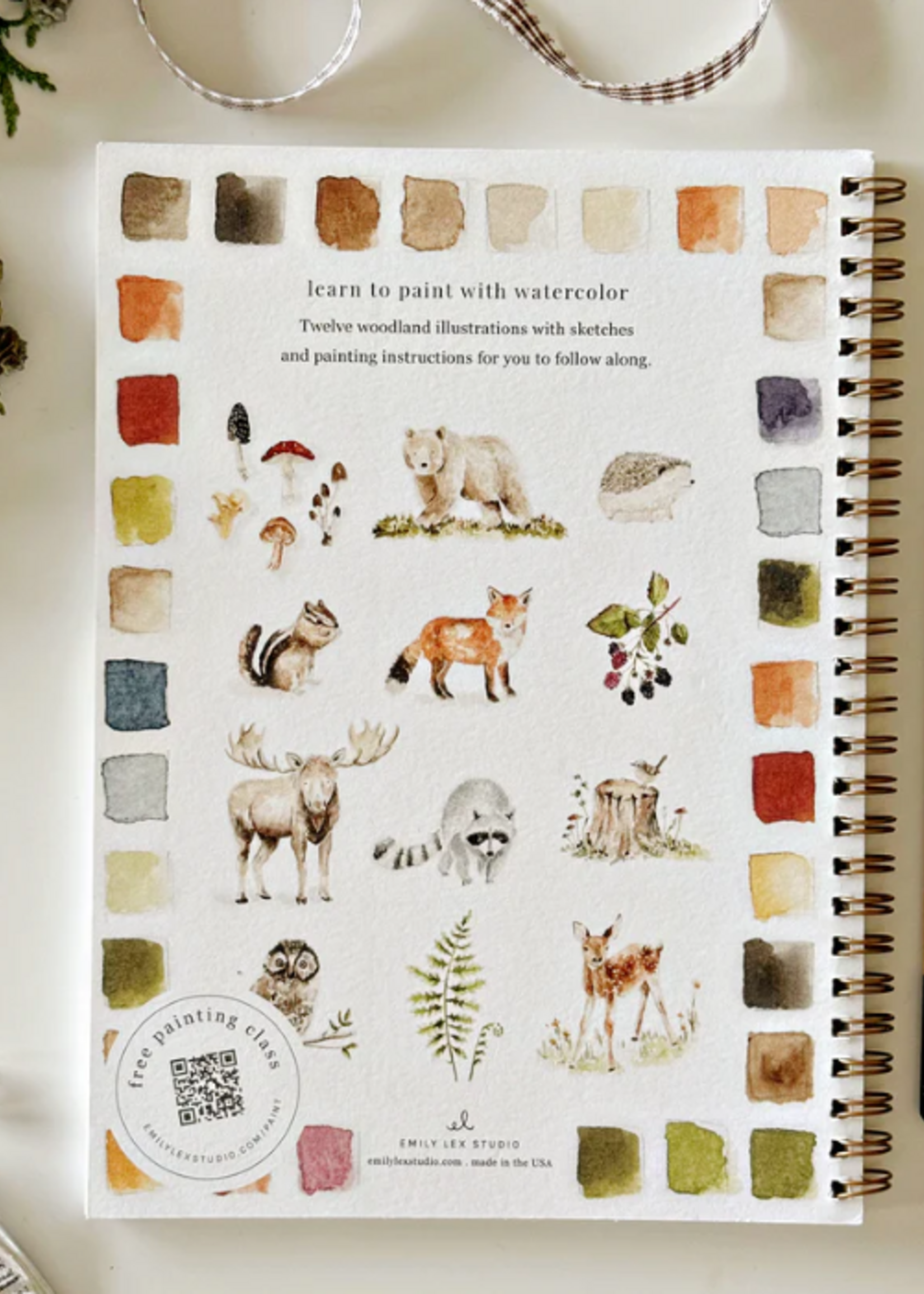 Emily lex studio Emily lex studio Woodland watercolor workbook