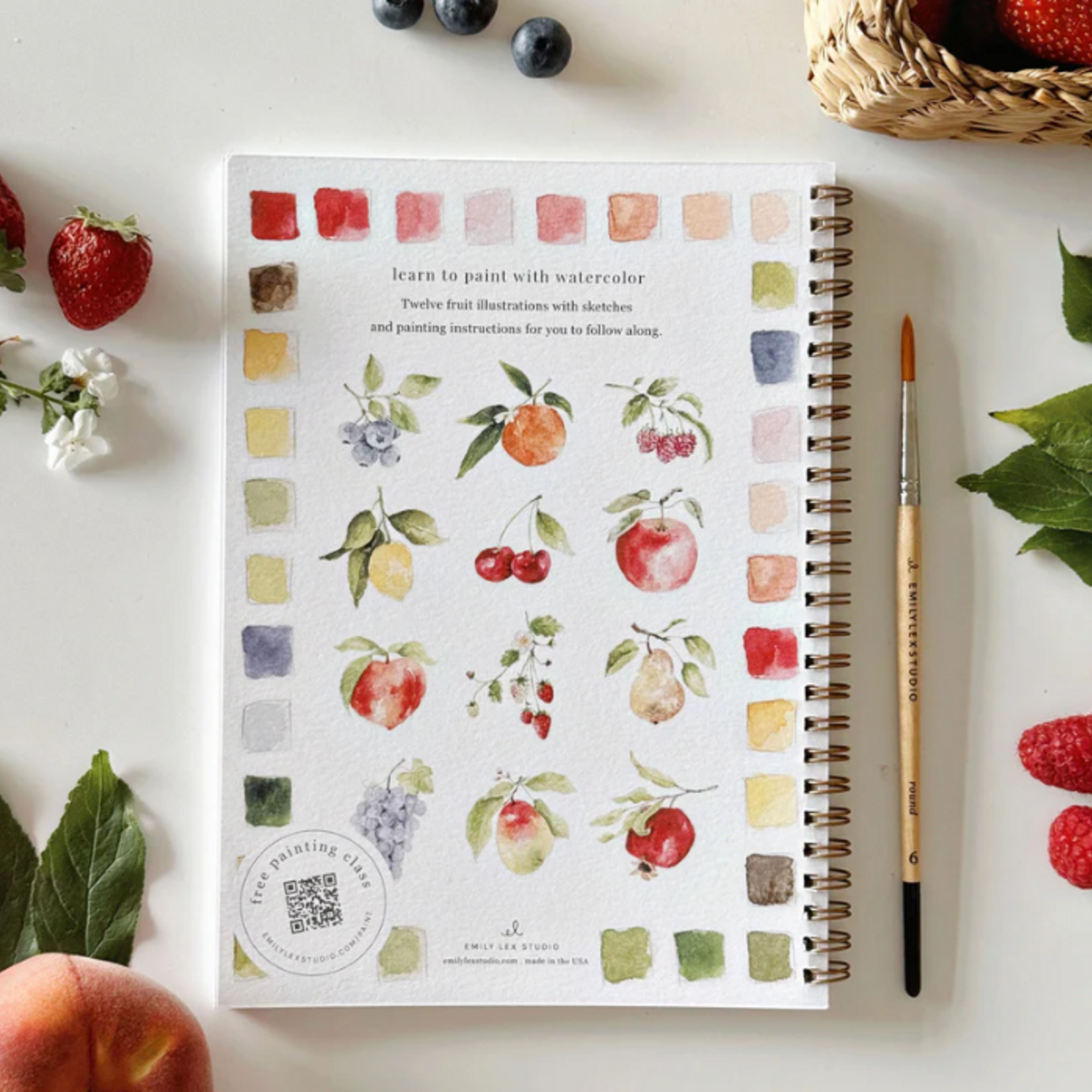 Emily lex studio Emily lex studio Fruit watercolor workbook