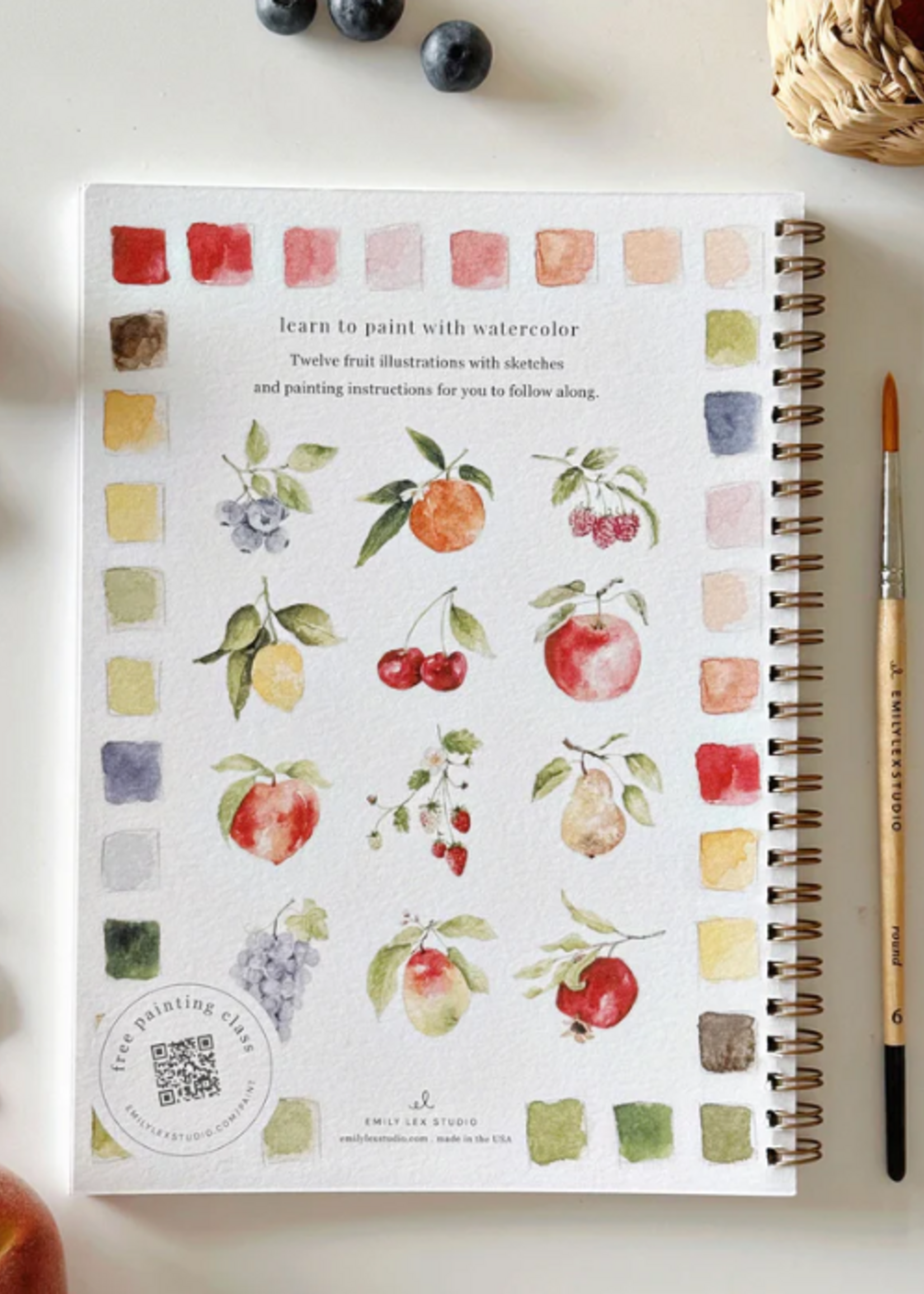 Emily lex studio Emily lex studio Fruit watercolor workbook