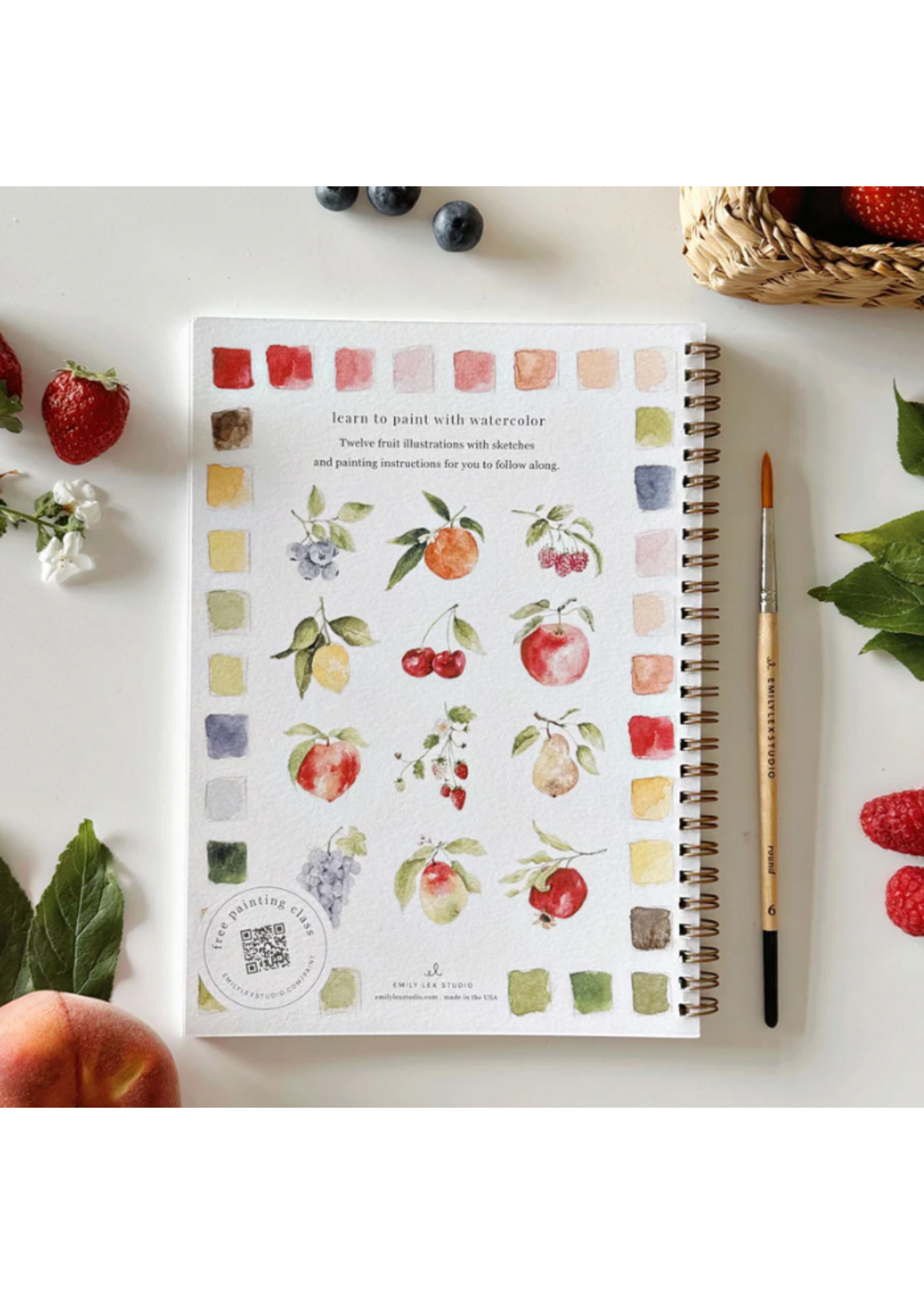 Emily lex studio Emily lex studio Fruit watercolor workbook