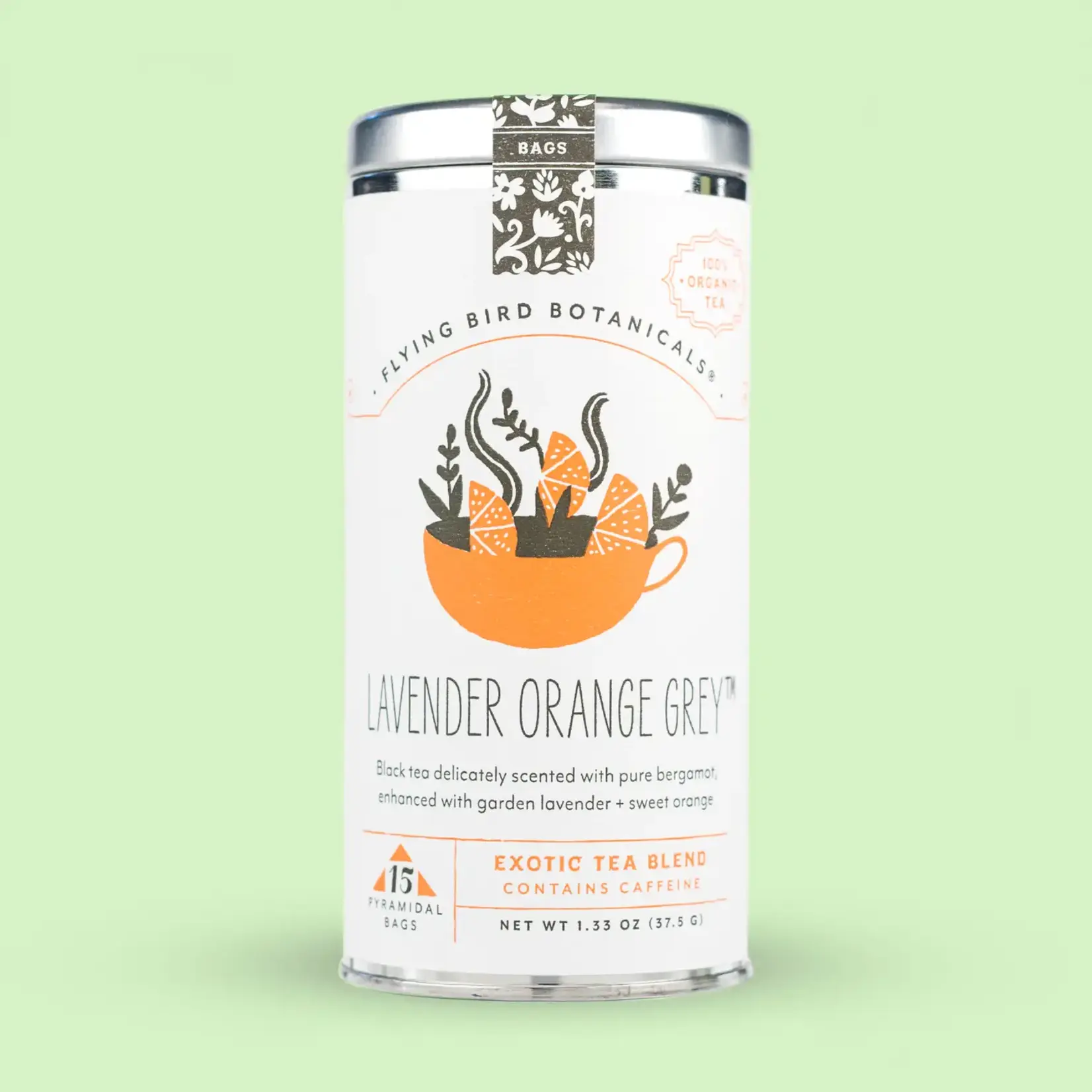 Flying bird Botanical Flying bird Botanical lavender orange red tea bag tea tin