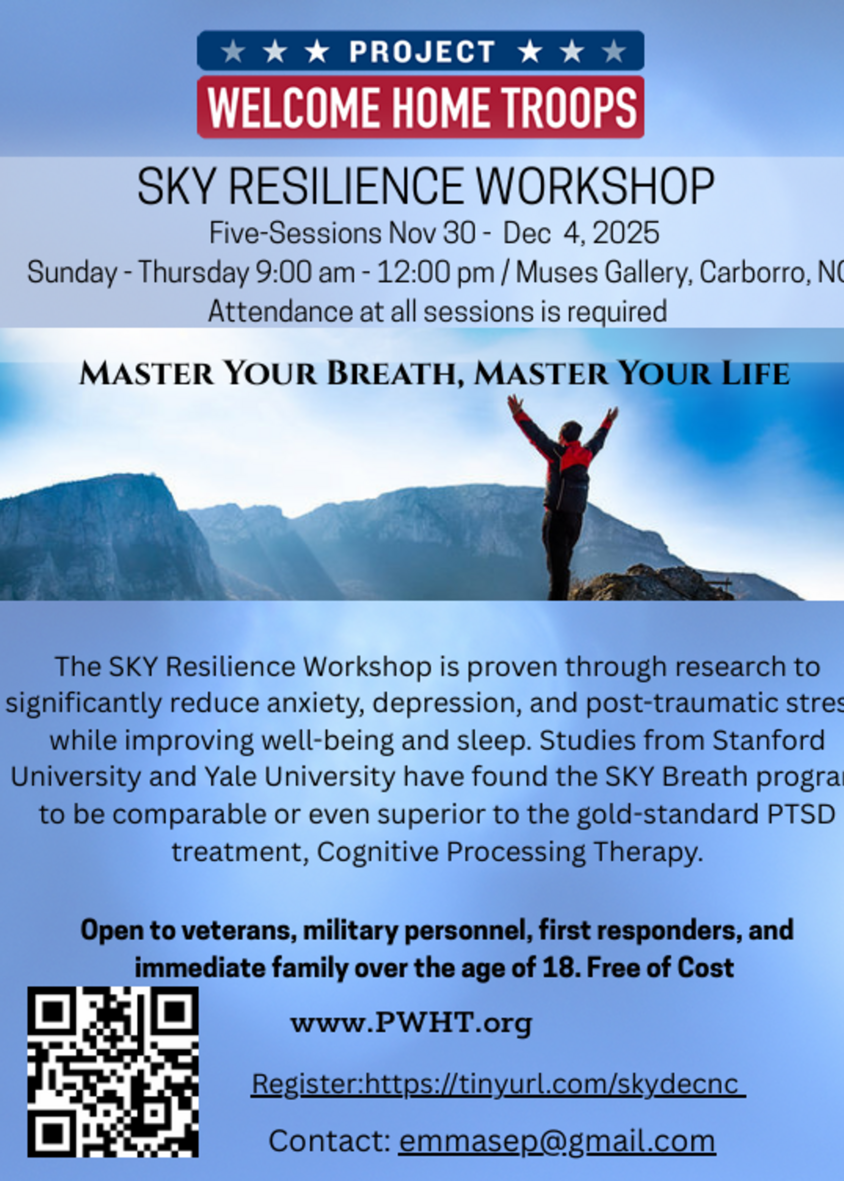 Project Welcome Home Troops Project Welcome Home Troops five-day SKY Breath Workshop