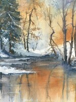 Viktor Kramarenko Winter Reflections 7 x 10 | Muse Gallery