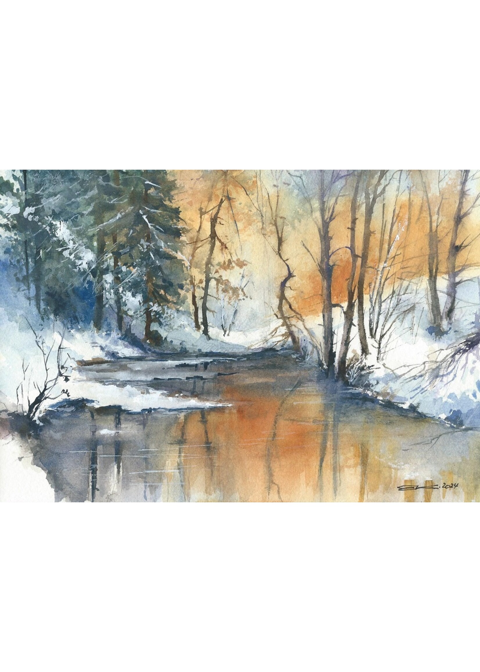 Viktor Kramarenko | Winter Reflections | 7 x 10 | Muse Gallery