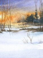 Viktor Kramarenko Winter Light Rising 4.75 x 7.5 | Muse Gallery