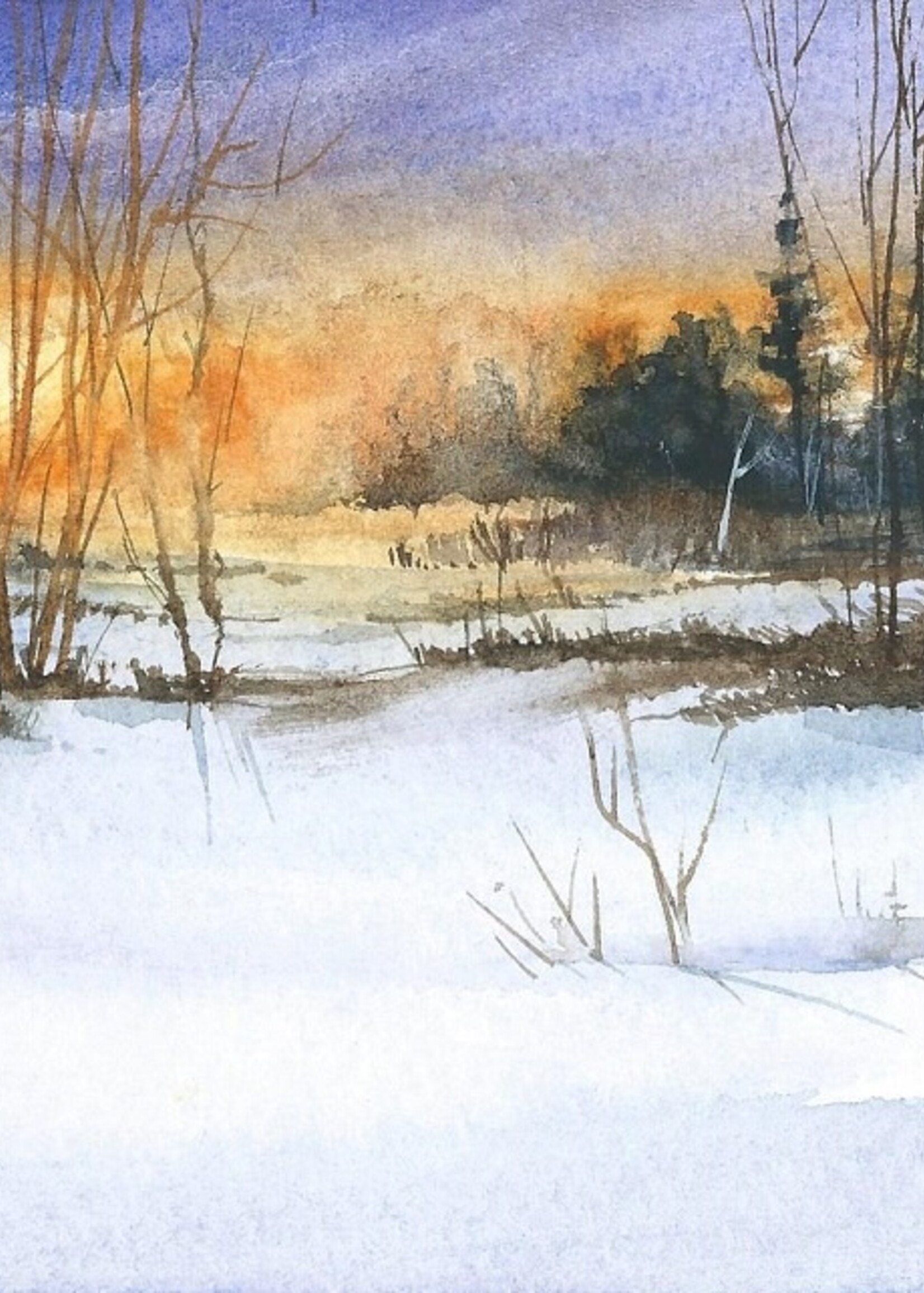 Viktor Kramarenko Winter Light Rising 4.75 x 7.5 | Muse Gallery