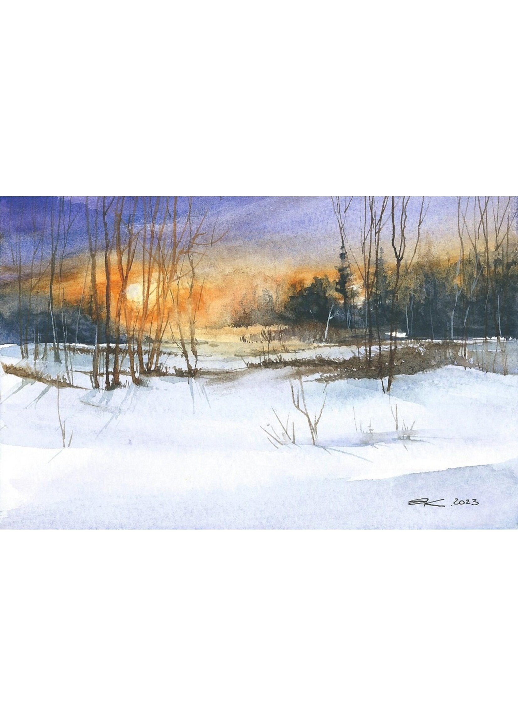 Viktor Kramarenko | Winter Light Rising | 4.75 x 7.5 | Muse Gallery