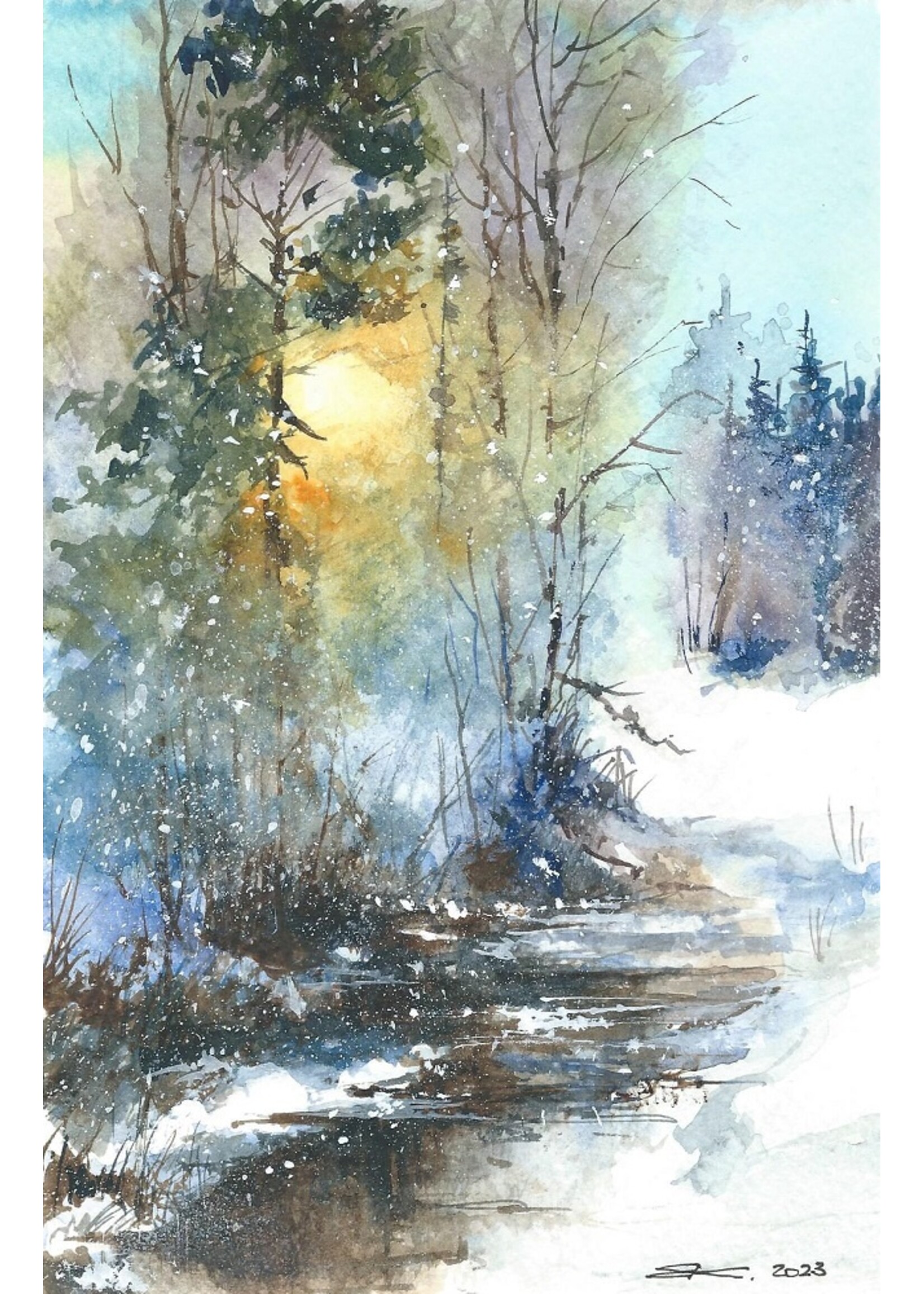 Viktor Kramarenko | Dawn's Quiet Veil | 6 x 9 | Muse Gallery