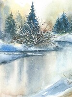 Viktor Kramarenko Where the Pines Reflect 6 x 9 | Muse Gallery