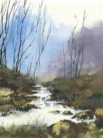 Viktor Kramarenko First Thaw in the Valley 6 x 9 | Muse Gallery