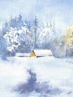 Viktor Kramarenko Snowbound Home 7 x 10 | Muse Gallery