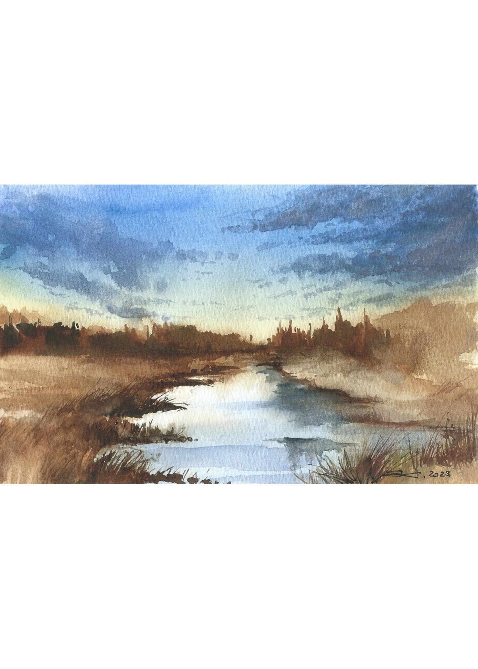 Viktor Kramarenko | Under Blue Dusk | 4.75 x 7.5 | Muse Gallery