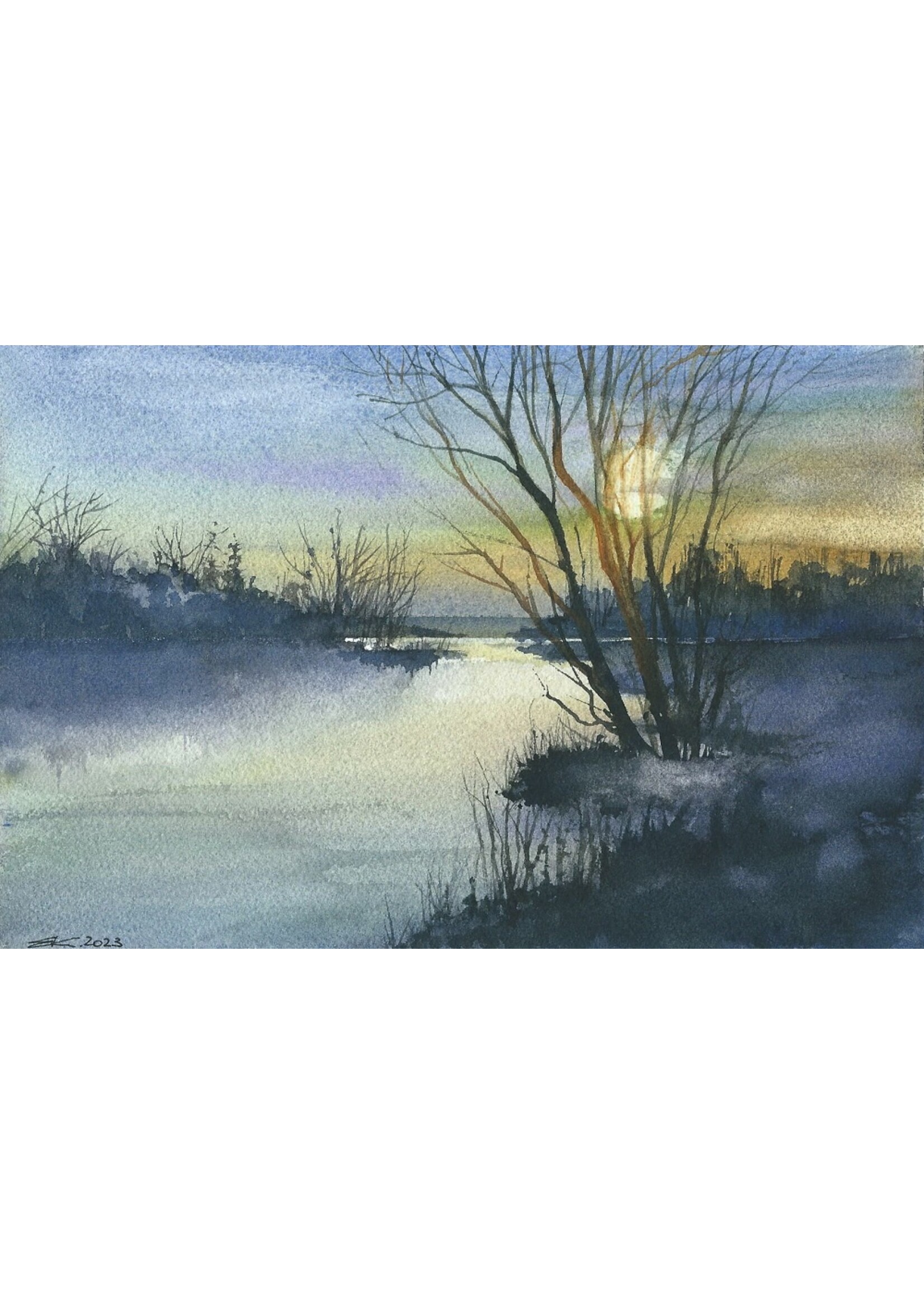 Viktor Kramarenko | Dusklight Blue | 6 x 9 | Muse Gallery