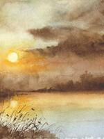 Viktor Kramarenko Still Waters, Setting Sun 6 x 9 | Muse Gallery