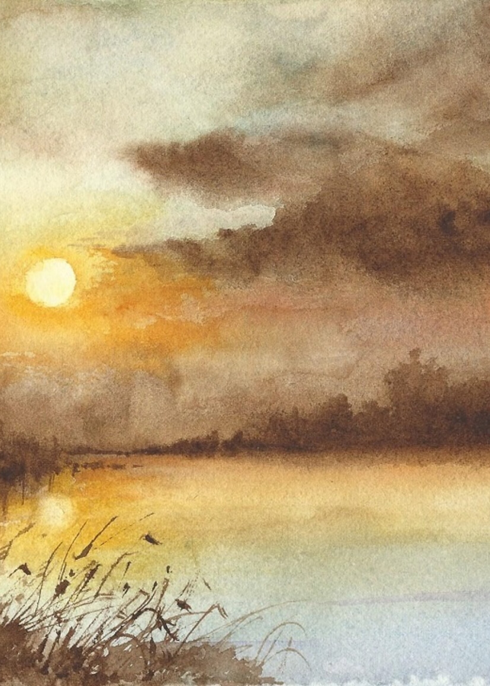 Viktor Kramarenko Still Waters, Setting Sun 6 x 9 | Muse Gallery