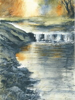 Viktor Kramarenko Golden Cascades 6 x 9 | Muse Gallery