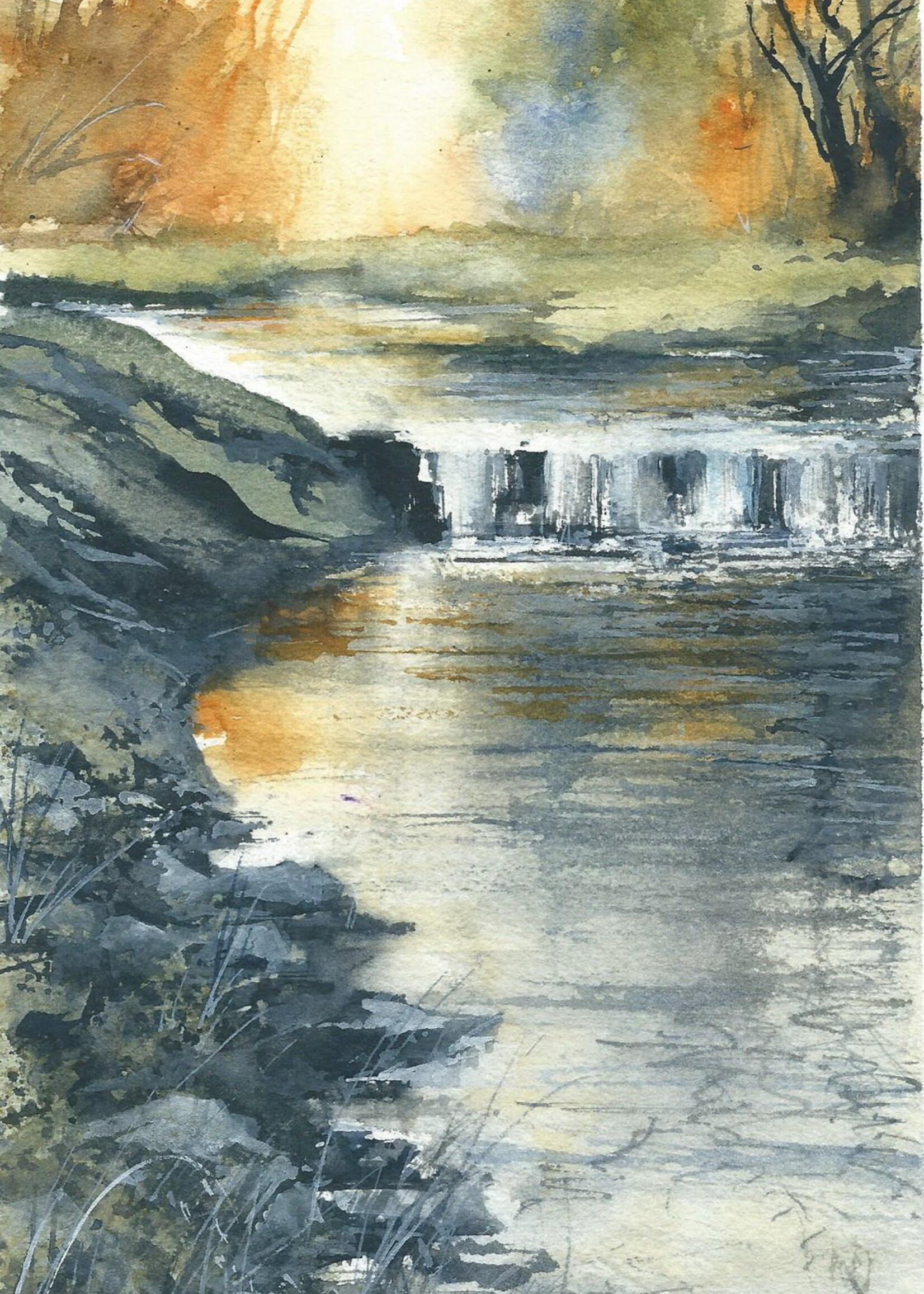 Viktor Kramarenko Golden Cascades 6 x 9 | Muse Gallery