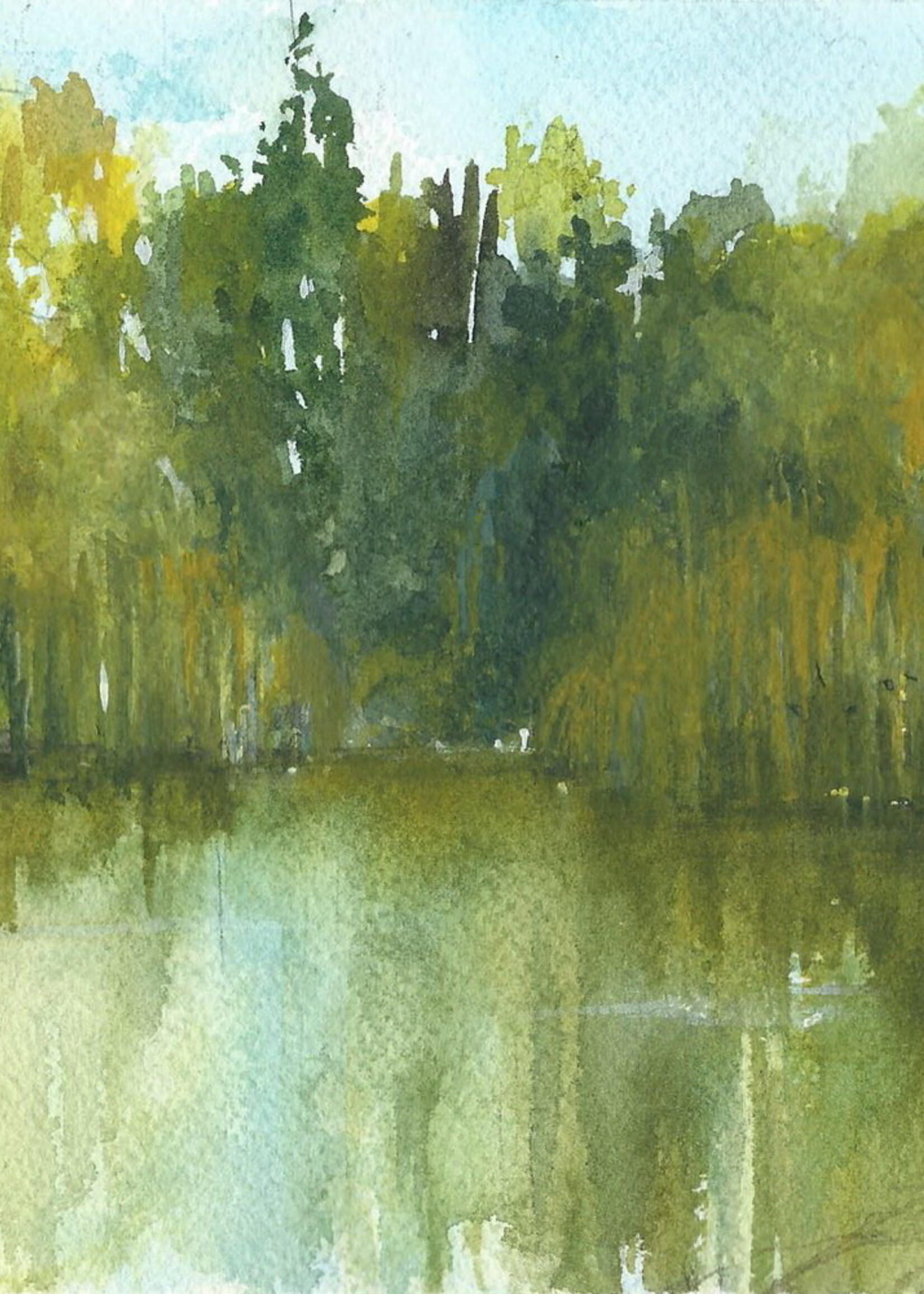 Viktor Kramarenko On the lake among weeping willows 6 x 9 | Muse Gallery